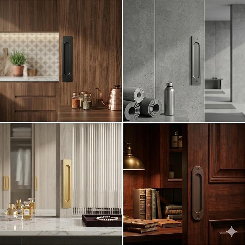 Furniture Joint Hardware - Samoprzylepna klamka do drzwi przesuwnych, bez