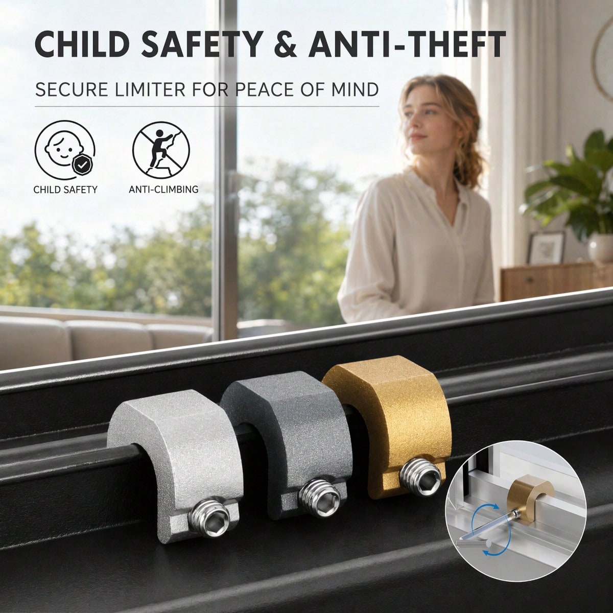 Furniture Sliding Door Hardware - 5/10 sztuk ograniczników okien ze stopu